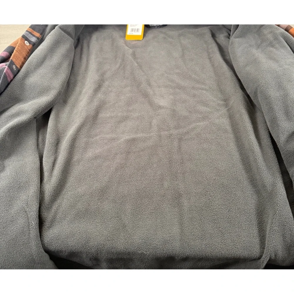 Carhartt Rugged Flex Flannel Fleece Lined Hooded Shirt TJ5621-M Brown 2XL NWT